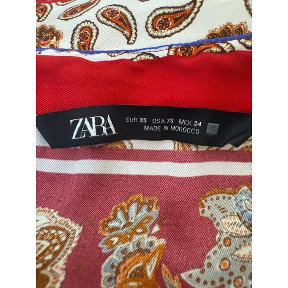 Zara XS Paisley Print Button-Up Blouse - Picture 2 of 12